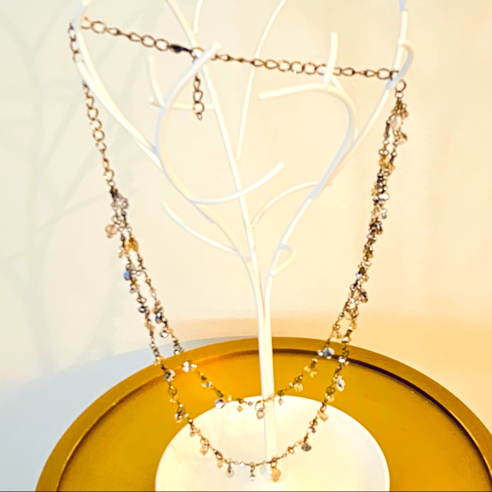 Blue two tier-tear drop vintage necklace